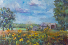 #84 - Pam Siegfried, Sunflowers, 2021, Oil, 15x19x1, 1.5 lbs., $450