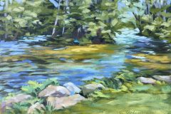 #15 - Dawn Johnson, Hudson Mills - Rapids View, 2021, Oil on Linen, 11" x 14", 2.5 lbs, $525