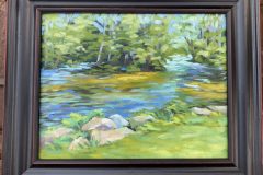 #15 - Dawn Johnson, Hudson Mills - Rapids View, 2021, Oil on Linen, 11" x 14", 2.5 lbs, $525