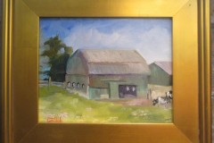 #91 - Delilah Smith, Green Barn, 2021, Oil on Canvas, 8" x 10", 2 lbs, NFS