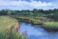 #38 - Janet Kohler, Dexter's Joy, 2020, Pastel, 13" x 16" x 2", 5 lbs, $350