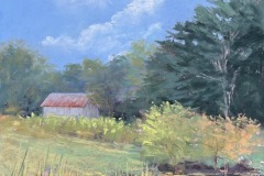#36 - Janet Kohler, Meadow Creek, 2021, Pastel, 16" x 13" x 2", 5 lbs, $350