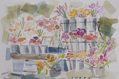 #7 - Jeanette Dyer, Dexter Farmers Market Flowers, 2021, Watercolor, 7" x 5.5", $250