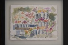 #7 - Jeanette Dyer, Dexter Farmers Market Flowers, 2021, Watercolor, 7" x 5.5", 2 lbs, $250