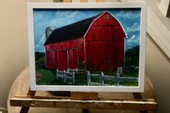 #2 - Patrick Barley, Scully Road Barn, 2021, Oil, 9" x 12", 1 lb, Sold