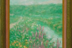 #28 - WanChuan Kesler, River Bank Flowers, 2021, Oil, 8" x 10", 1 lb, $200