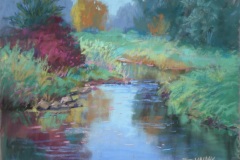 #95 - Sharon Sunday, The Bending River, 2021, Pastel, 12" x 16", 2 lbs, $350