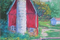 #97 - Sharon Sunday, View of the Red Barn, 2021, Pastel, 12" x 16", 2 lbs, $350