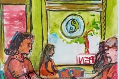 #23 - Shelly Kaye, Tea & Coffee, 2021, Mixed Media, 9" x 9", 1 lb, $60