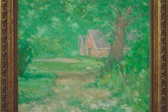 #27 - WanChuan Kesler, Old Sheds, 2021, Oil, 10" x 10", 1 lb, $220