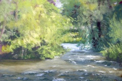 #107 - Carolyn Weins, River Rapids, 2021, Pastel, 8.5" x 11.5", 4 lbs, $450