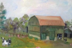 #92 - Delilah Smith, Cows Grazing, 2021, Oil on Canvas, 11" x 14" x 1.5", 2 lbs, NFS