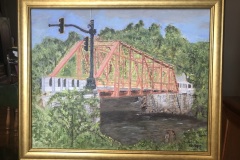#73 - Donald Sharpe, Delhi Bridge #2, 2021, Acrylic, 19" x 23", 3 lbs, $400
