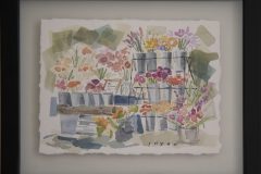 #7 - Jeanette Dyer, Dexter Farmers Market Flowers, 2021, Watercolor, 7" x 5.5", 2 lbs, $250