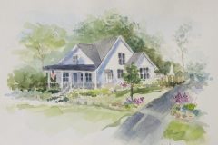 #9 - Jeanette Dyer, House on Broad St., 2021, Watercolor, 8" x 11", 3 lbs, Sold