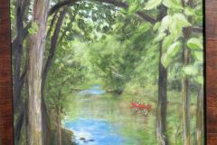 #113 - Lesli Weston, Huron River Behind the Cider Mill, 2018, Oil, 20" x 16" x 1", 2 lbs, Sold
