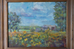 #84 - Pam Siegfried, Sunflowers, 2021, Oil, 15x19x1, 1.5 lbs., $450