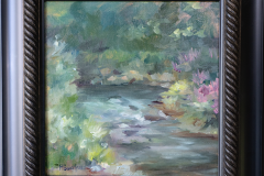 #85 - Pam Siegfried, By the Stream, 2021, Oil, 15x18x1-1.5 lbs, $450