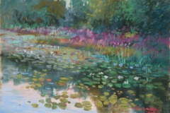#96 - Sharon Sunday, Crooked Lake, 2021, Pastel, 12" x 16", 2 lbs, $350