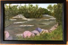 #101 - Suzanne Upmeyer, Hudson Mills Park Rapids, 2021, Acrylic, 10.25" x 15.25" x .75", 1.25 lbs, $450