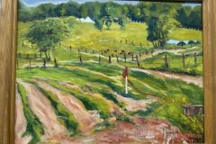 #70 - Thomas Rosenbaum, Cornman Farms, 2017, Oil on Canvas, 18" x 22" x 1", 3 Ibs, $250