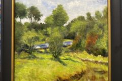 #67 - Thomas Rosenbaum, Mill Creek Bridge, 2021, Oil on Panel, 21" x 17" x .75", 2.5 Ibs, $390